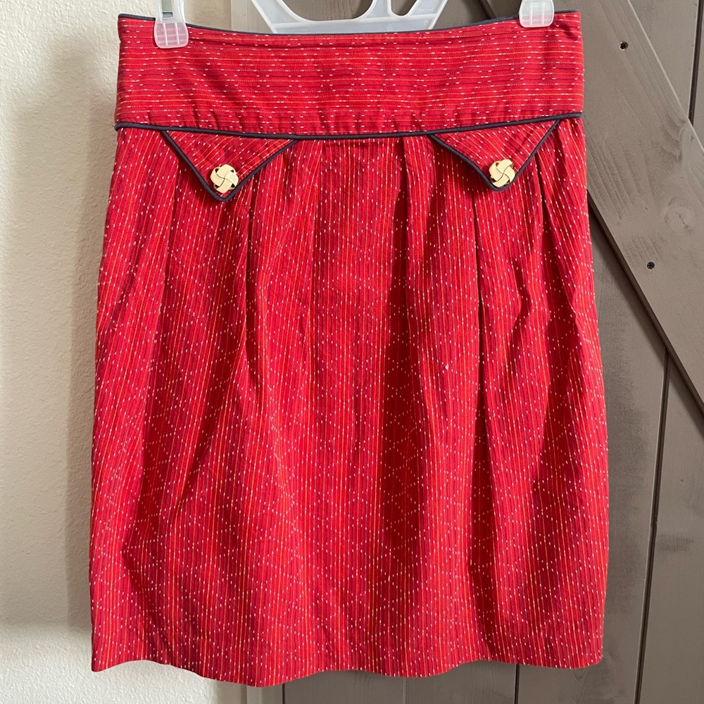 Anthropologie Madchen Vintage Red High Waisted Pencil Skirt Size 2!